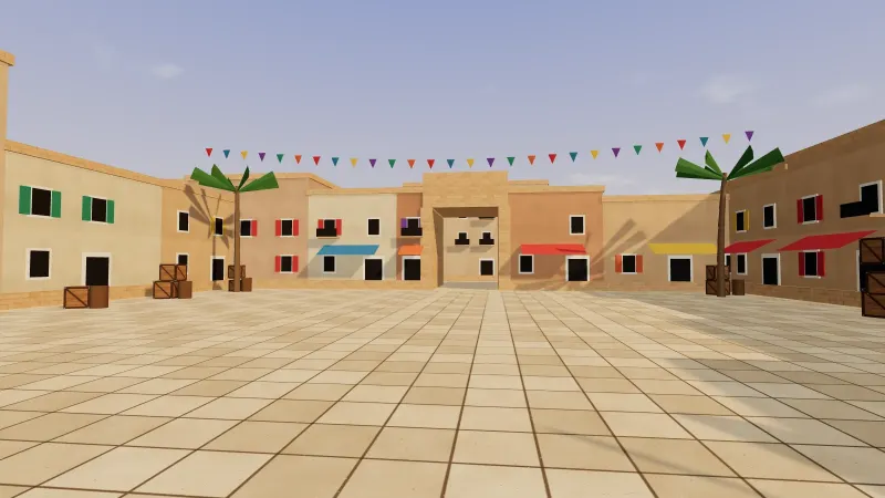 Sunset Bazaar map in Aim Trainer